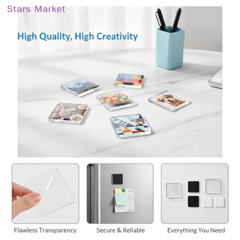 Art Craft Market - 5Sets DIY Transparent Acrylic Magnet Set