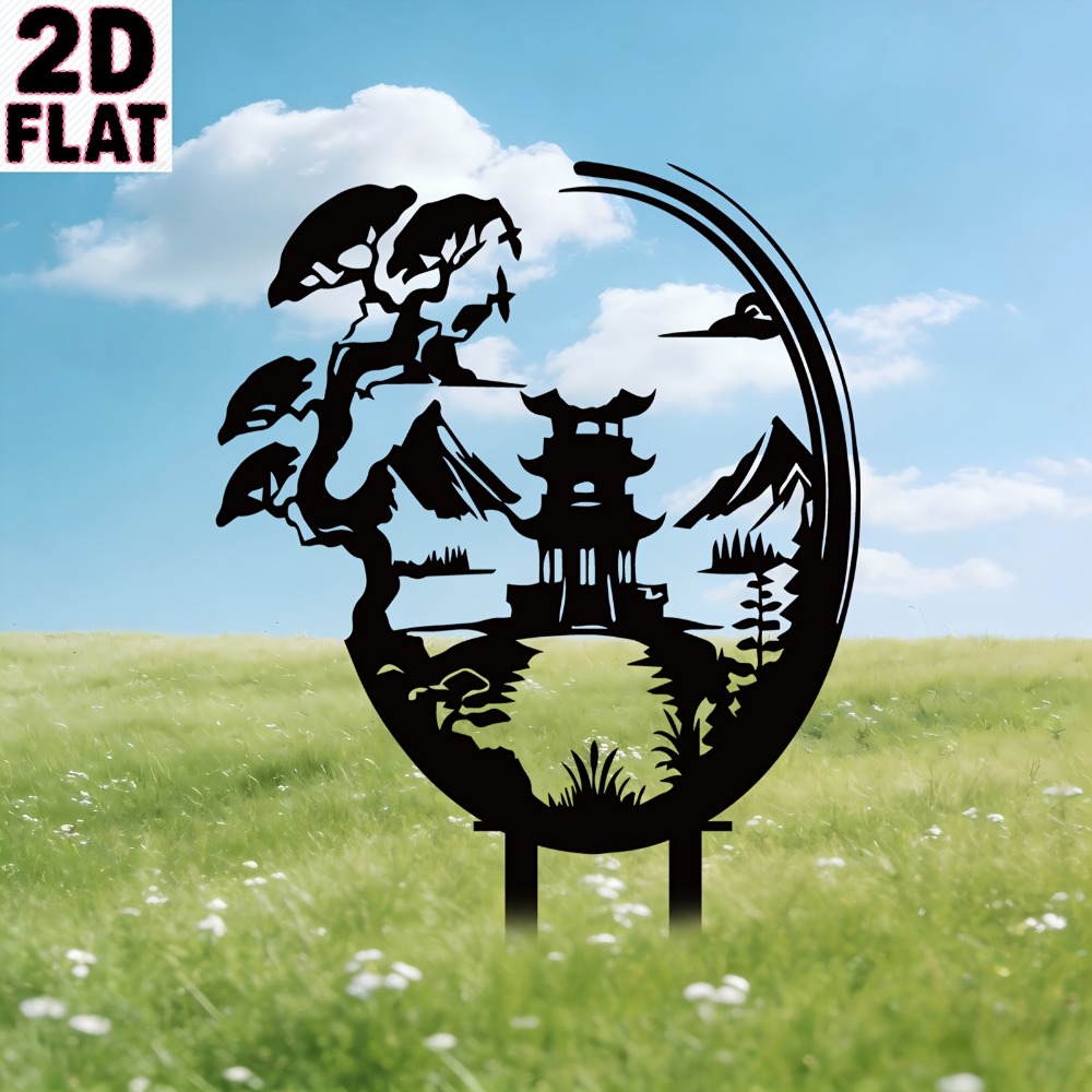 Art Craft Cafe - CIFBUY Chinese Pavilion Metal Wall Art