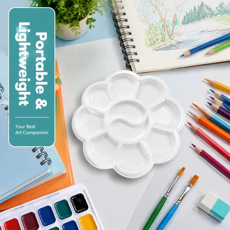 Acrylic Pour Paint - 20PCS 10‑Well Disposable Flower Paint Palette,
