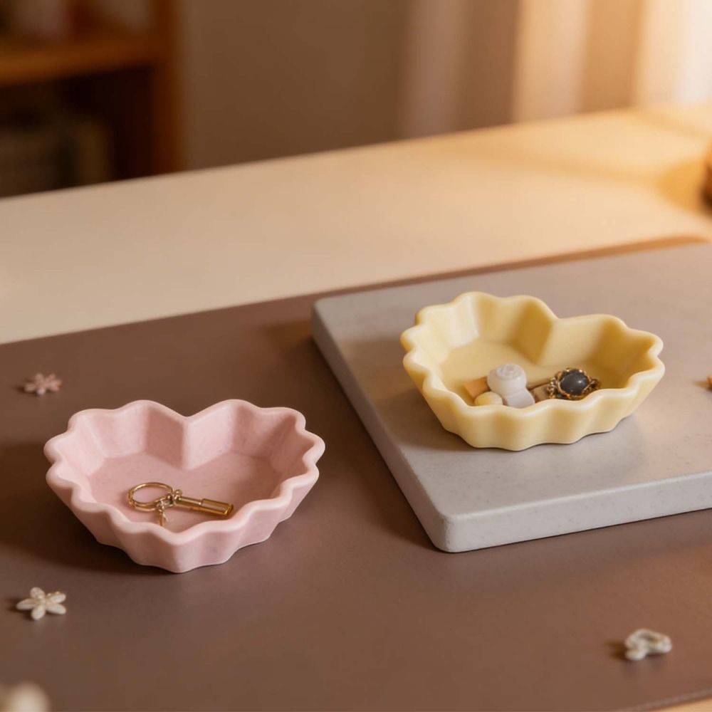 Heart Shape Plate Storage Bowl - Resin Casting Mold 评论和价格