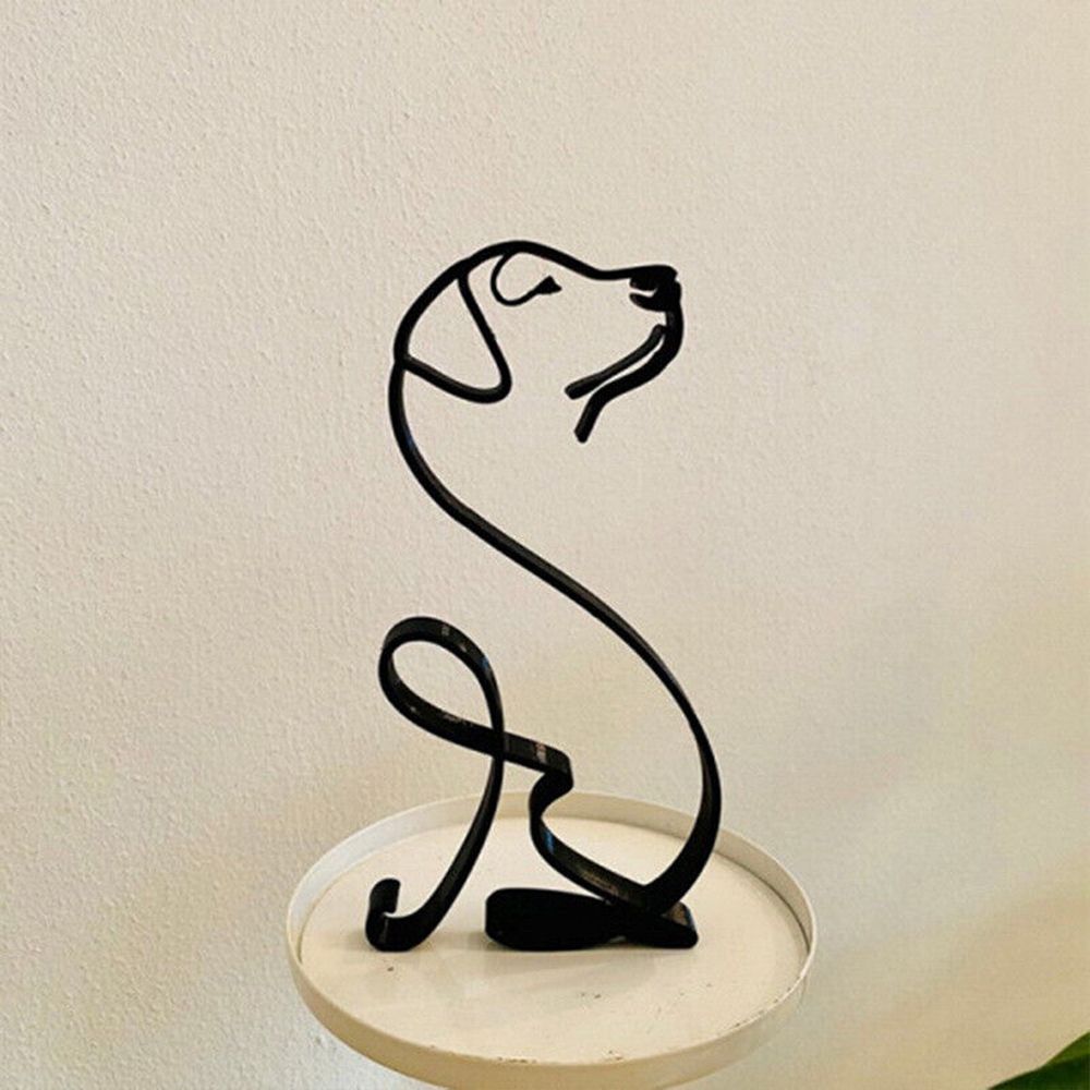 Wrought Iron Dog Statue Abstra - Art Craft Furniture 评论和价格