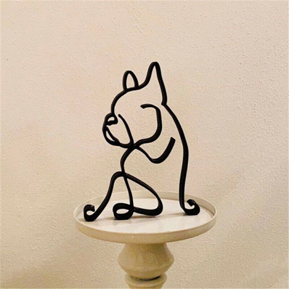 Wrought Iron Dog Statue Abstra - Art Craft Furniture 评论和价格