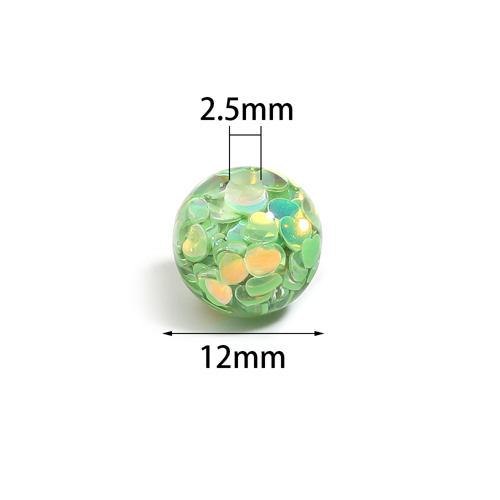 10Pcs 12mm Resin Heart Sequins - Art Craft Resin 评论和价格