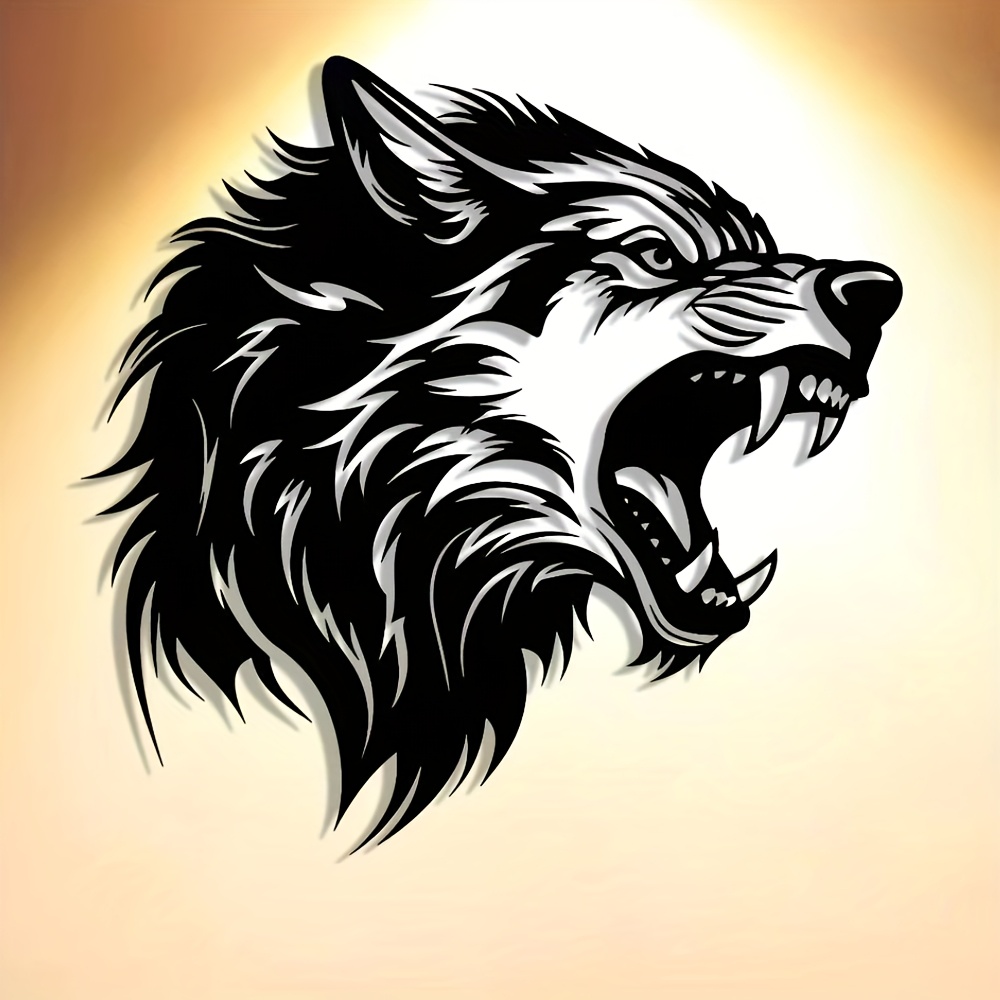 CIFBUY Wolf Head Metal Wall Ar - Art Craft Cafe 评论和价格