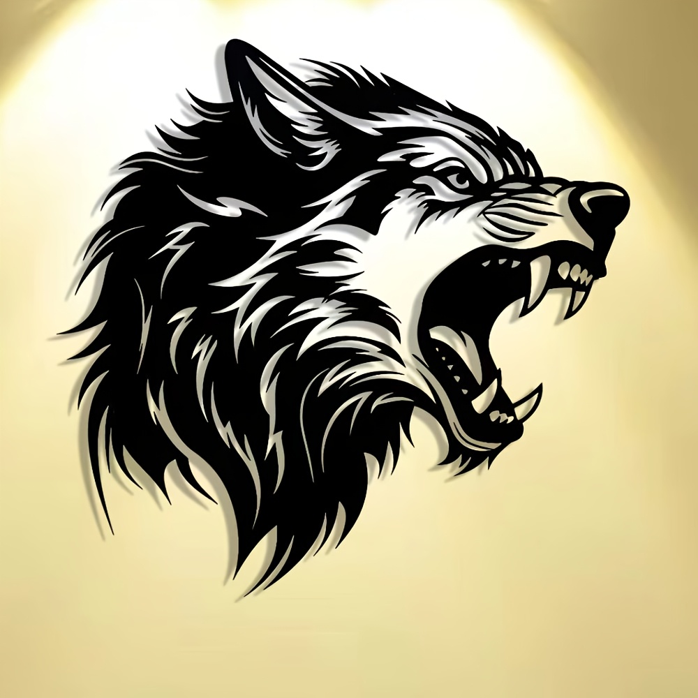 CIFBUY Wolf Head Metal Wall Ar - Art Craft Cafe 评论和价格