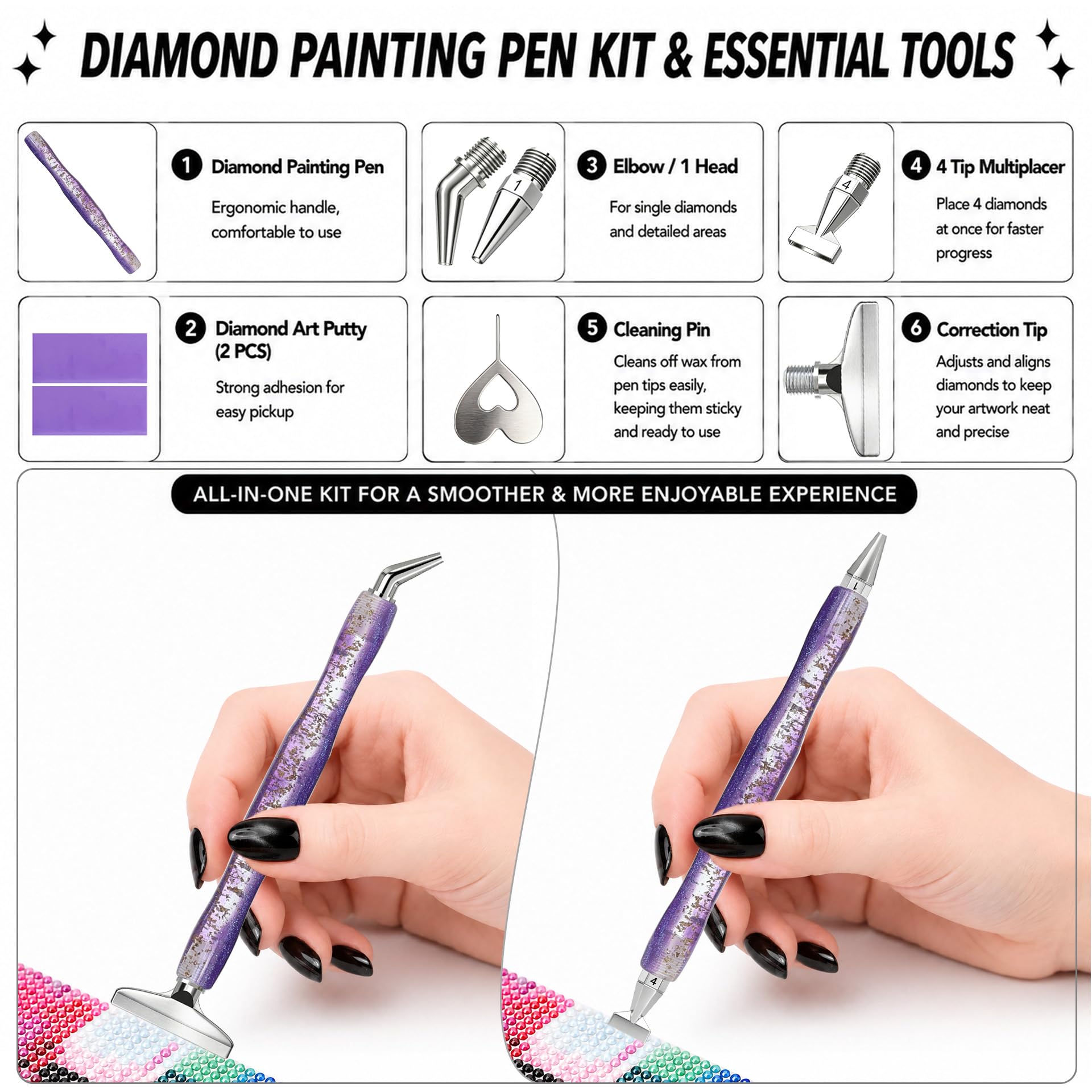 Diamond painting art pen, with - Art Craft Resin 评论和价格