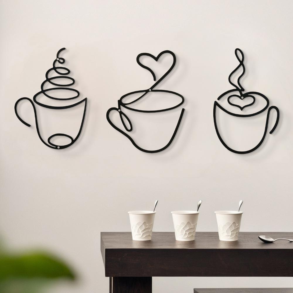 3pcs Set Creative Coffee Wall  - Art Craft Cafe 评论和价格