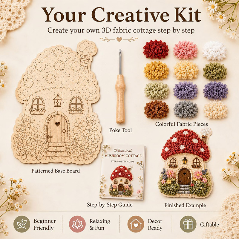 3D Mushroom House Poke Art DIY - Art Craft Market 评论和价格