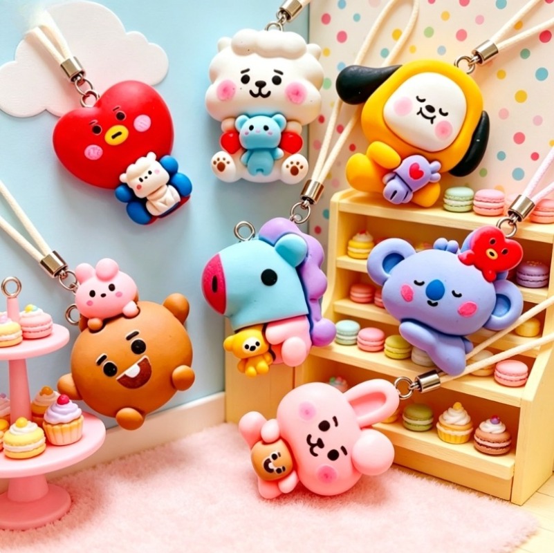 7pcs BT21 Resin Cartoon Charm  - Art Craft Resin 评论和价格