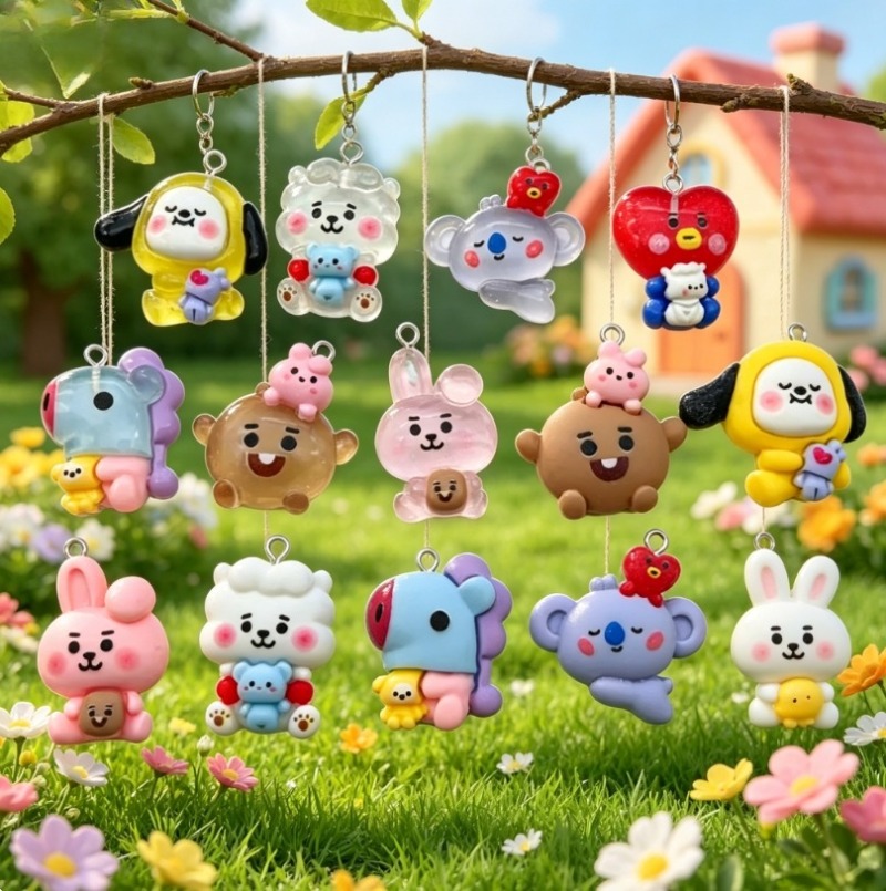 7pcs BT21 Resin Cartoon Charm  - Art Craft Resin 评论和价格