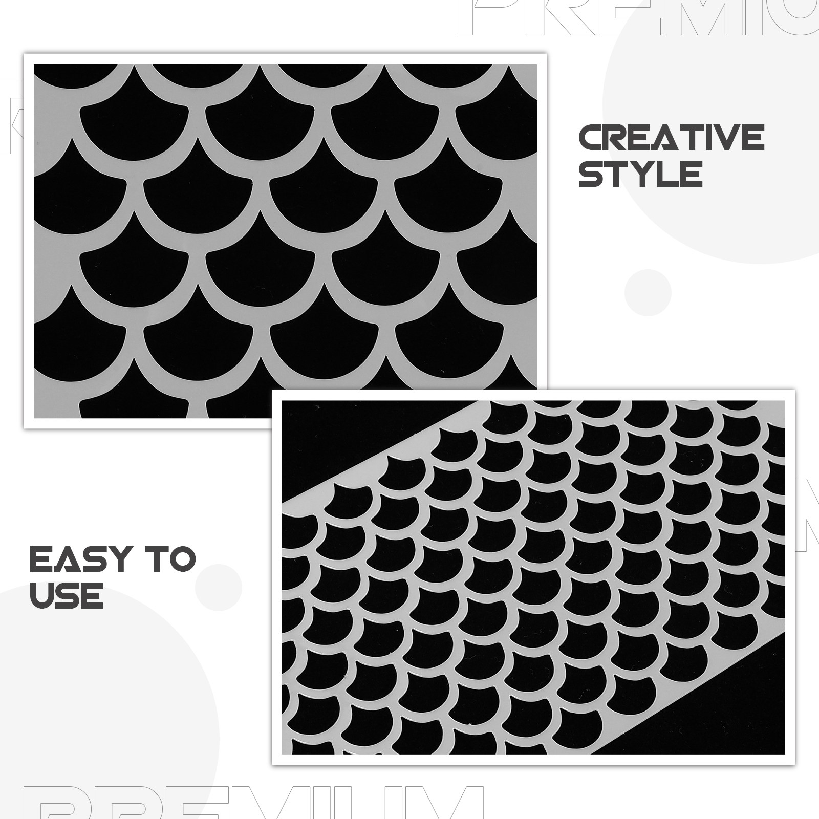 8Pcs Fish Scale Stencil Set Re - Art Craft Furniture 评论和价格