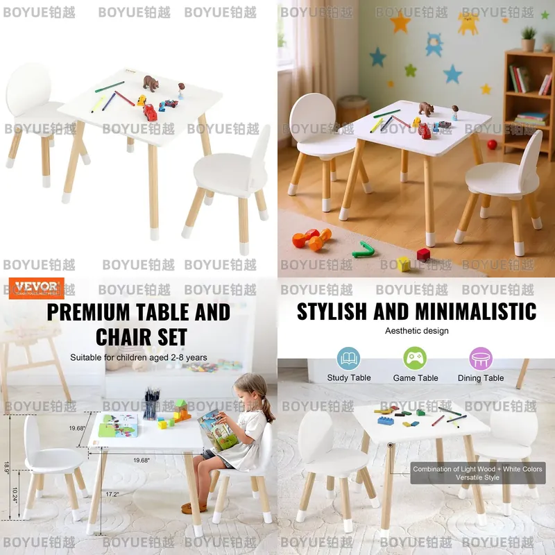 Wooden Kids Activity Table and - Art Craft Furniture 评论和价格