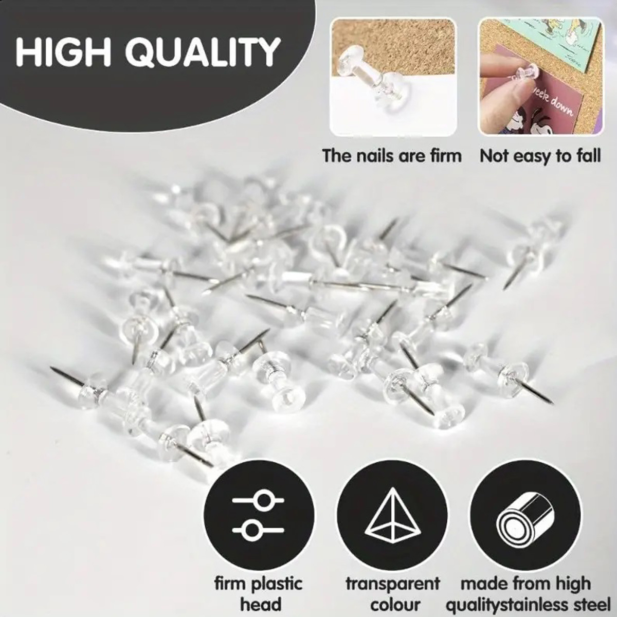 100/200/500/1000pcs Push Pins  - Box Art And Craft 评论和价格